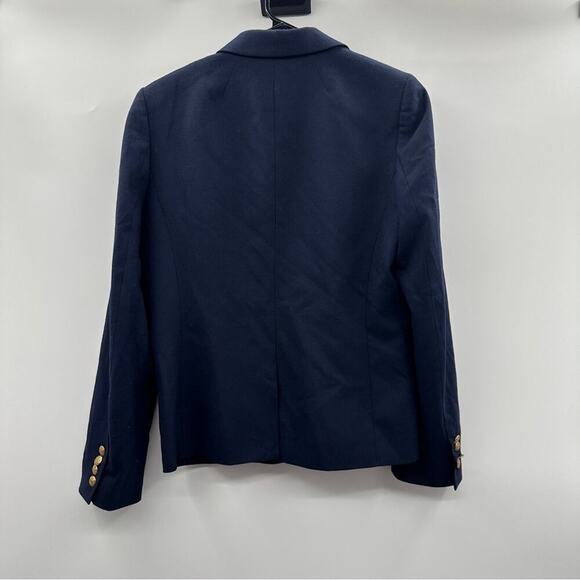 J. Crew Factory Wool Blend Navy Blue Long Sleeve Button Blazer Size 10 - Picture 4 of 10